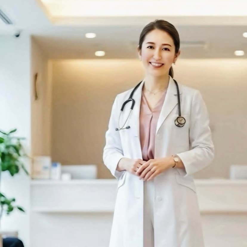 結婚相談所のお見合いにふさわしい茶色のスーツを着て笑顔を見せる男性医師のイメージ